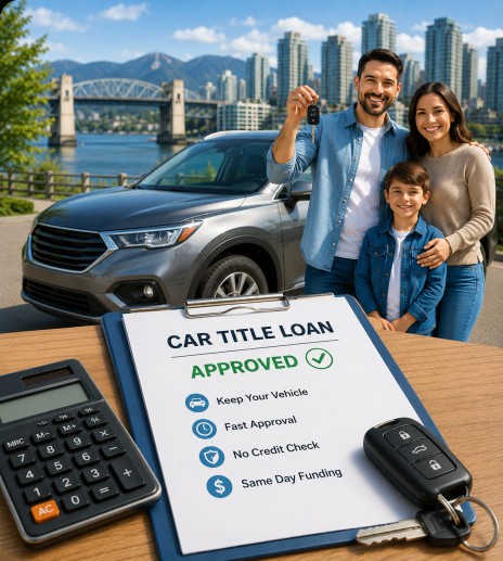Family with car